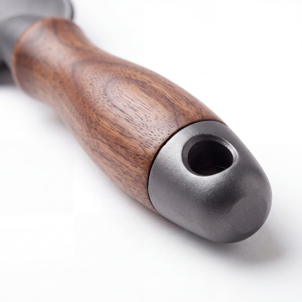 STEEL Collection | Cast Iron Garden Trowel — Walnut Handle, Satin Finish Forged Hand Trowel