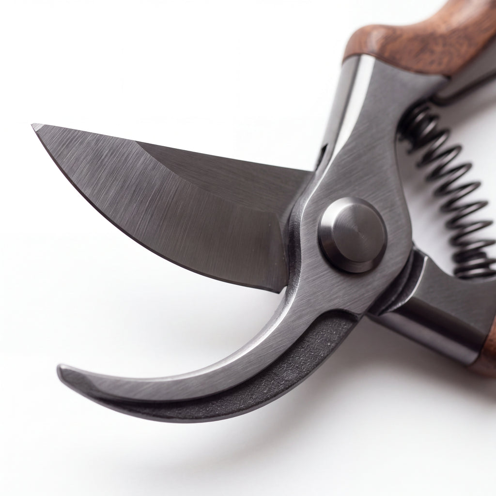 STEEL Collection | Bypass Pruning Shears — Walnut Handle, Hardened Steel Garden Pruners with Safety Lock