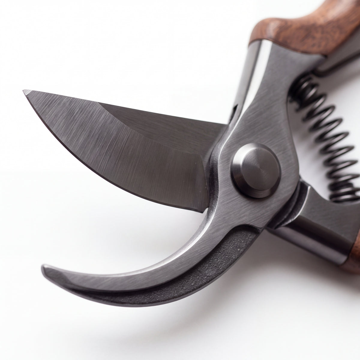 STEEL Collection | Bypass Pruning Shears — Walnut Handle, Hardened Steel Garden Pruners with Safety Lock