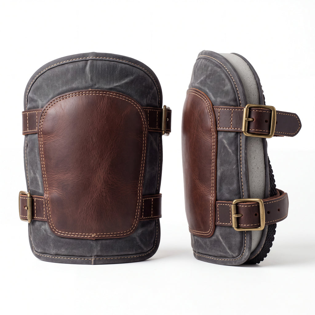 CANVAS Collection | Waxed Canvas Garden Sleeves — Forearm Protection with Tool Pocket & Leather Strap