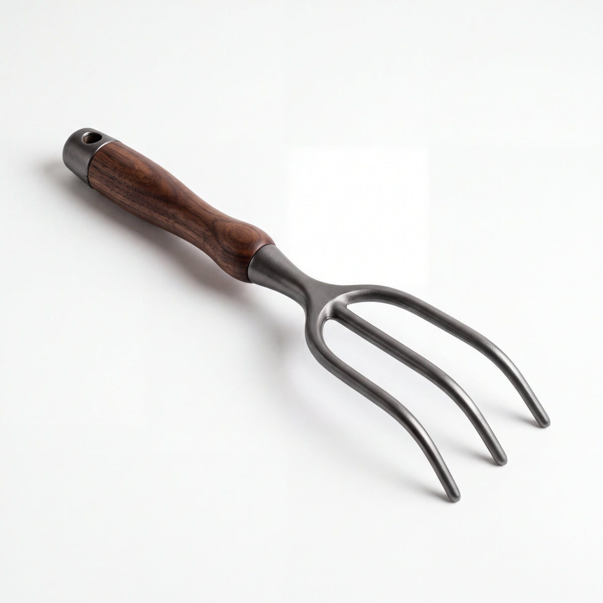 STEEL Collection | Cast Iron Garden Claw — Walnut Handle, Three-Tine Forged Cultivator & Weeder