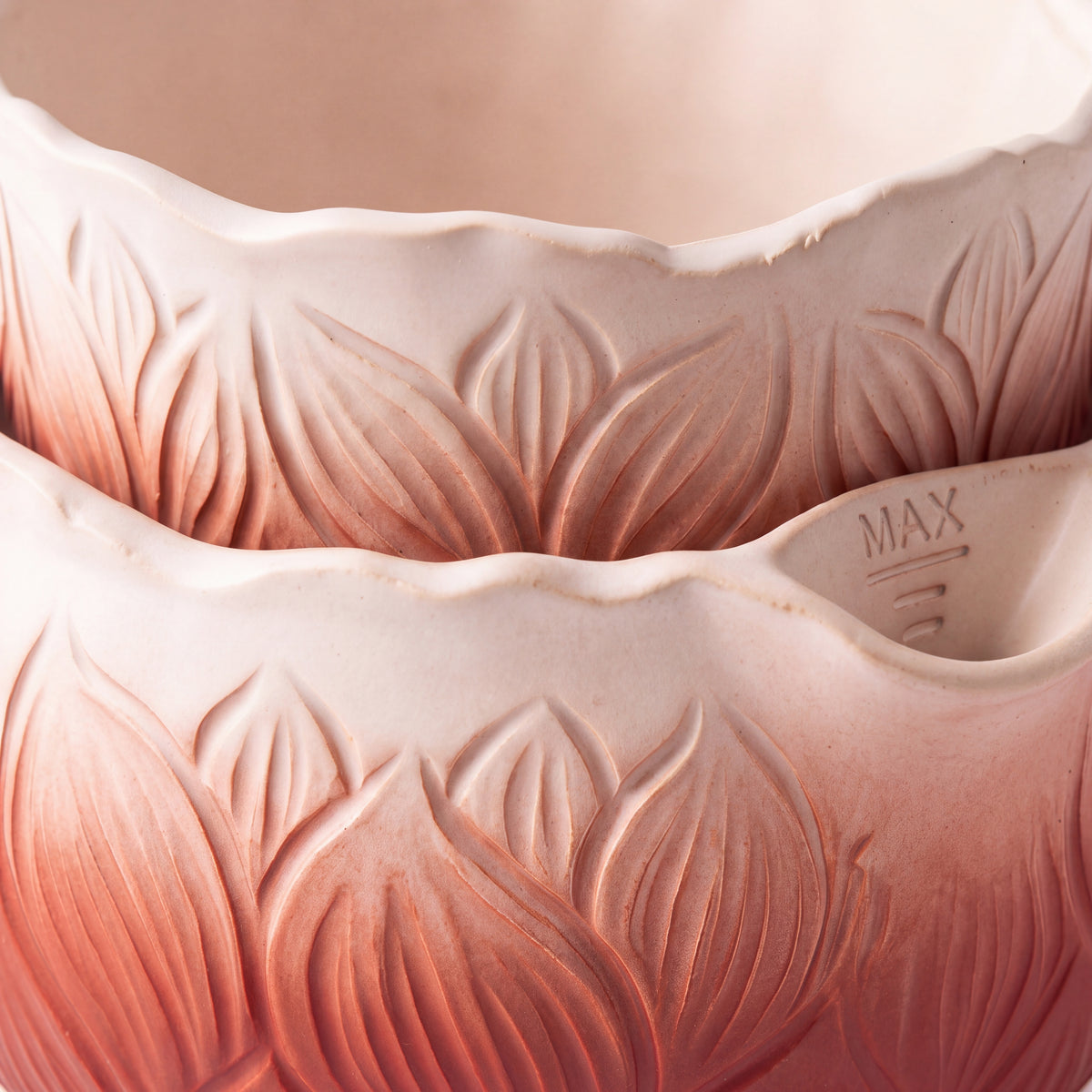 TERRA Collection | Self-Watering Terracotta Planter — Hand-Carved Lightweight Fiber Clay Pot