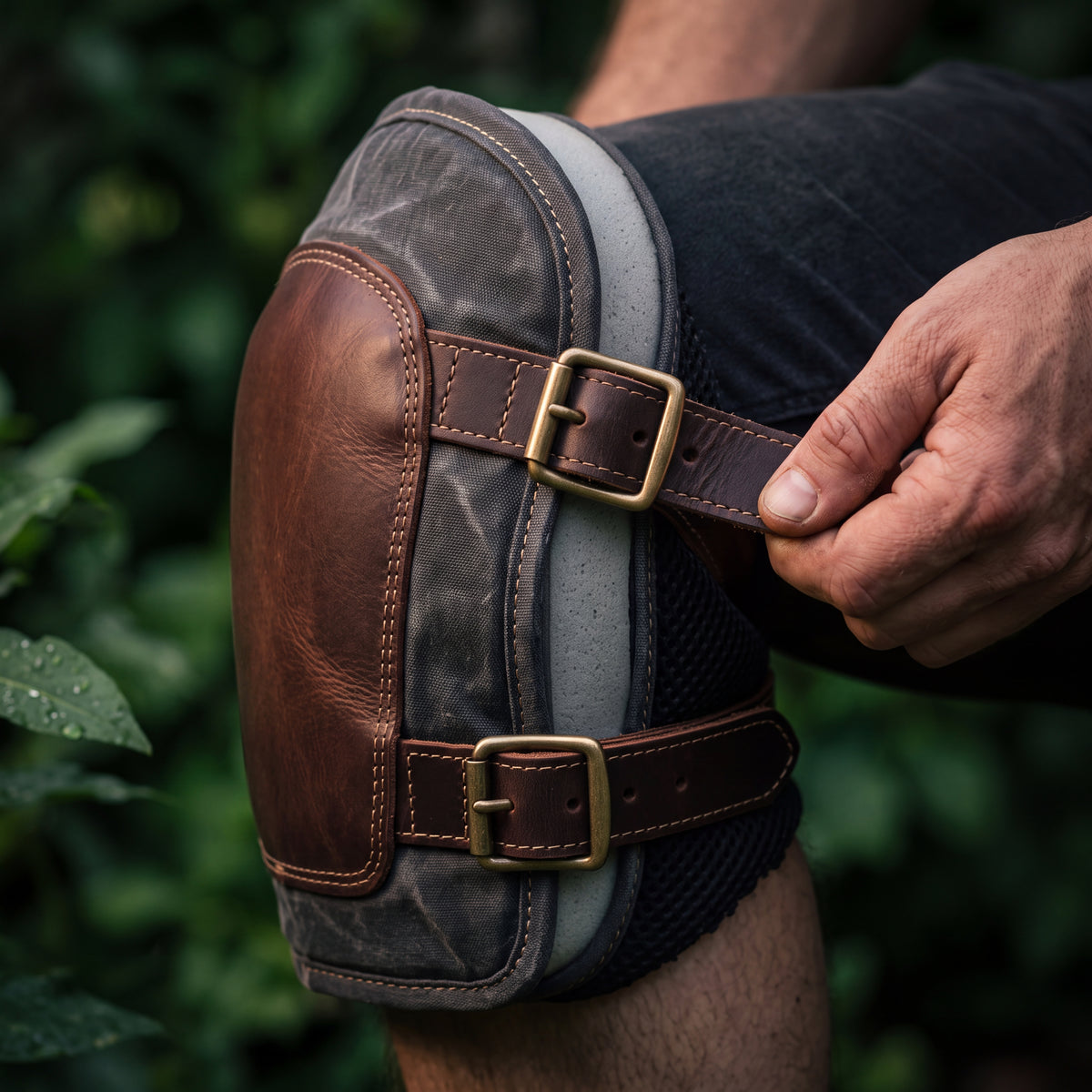 CANVAS Collection | Waxed Canvas Garden Sleeves — Forearm Protection with Tool Pocket & Leather Strap