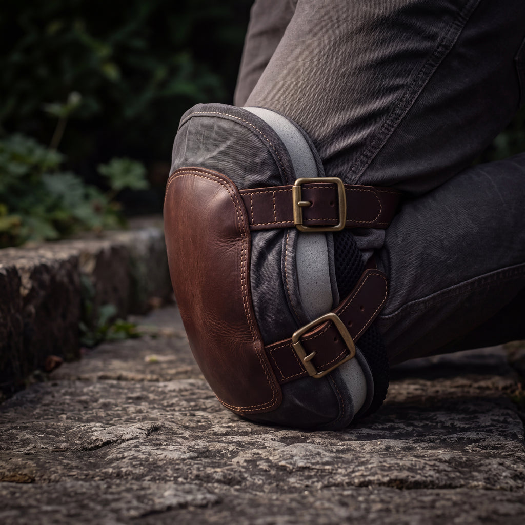 CANVAS Collection | Waxed Canvas Garden Sleeves — Forearm Protection with Tool Pocket & Leather Strap