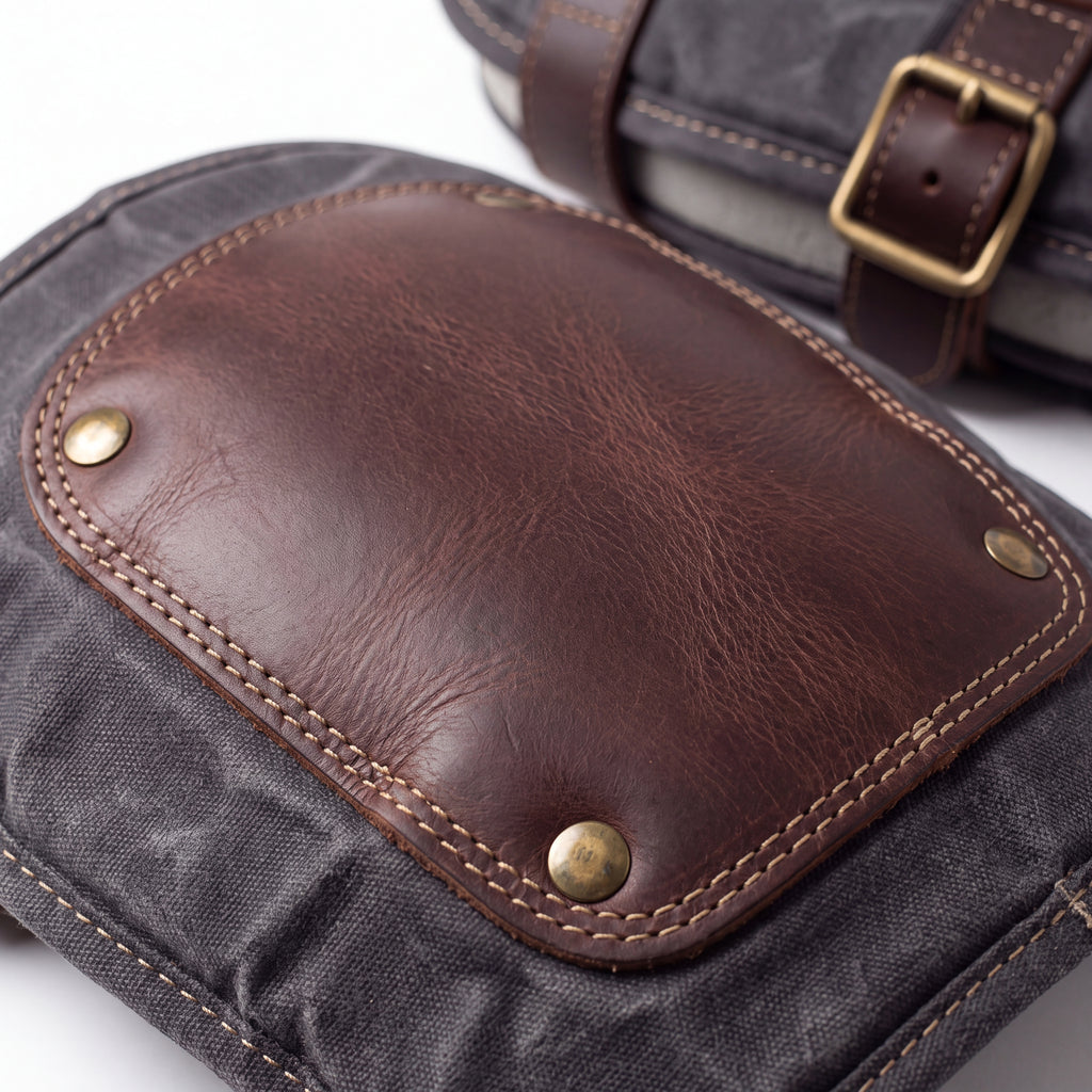 CANVAS Collection | Waxed Canvas Garden Sleeves — Forearm Protection with Tool Pocket & Leather Strap