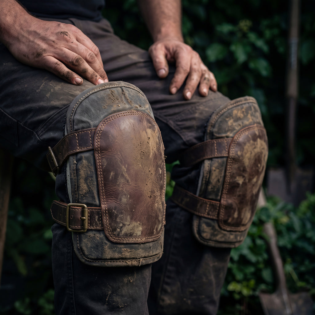 CANVAS Collection | Waxed Canvas Garden Sleeves — Forearm Protection with Tool Pocket & Leather Strap